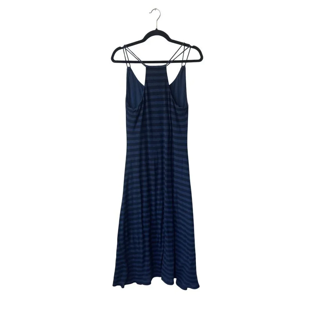 Lauren Ralph‎ Lauren Striped Dress Size M Navy Nautical Beachy Halter Flowy Mini